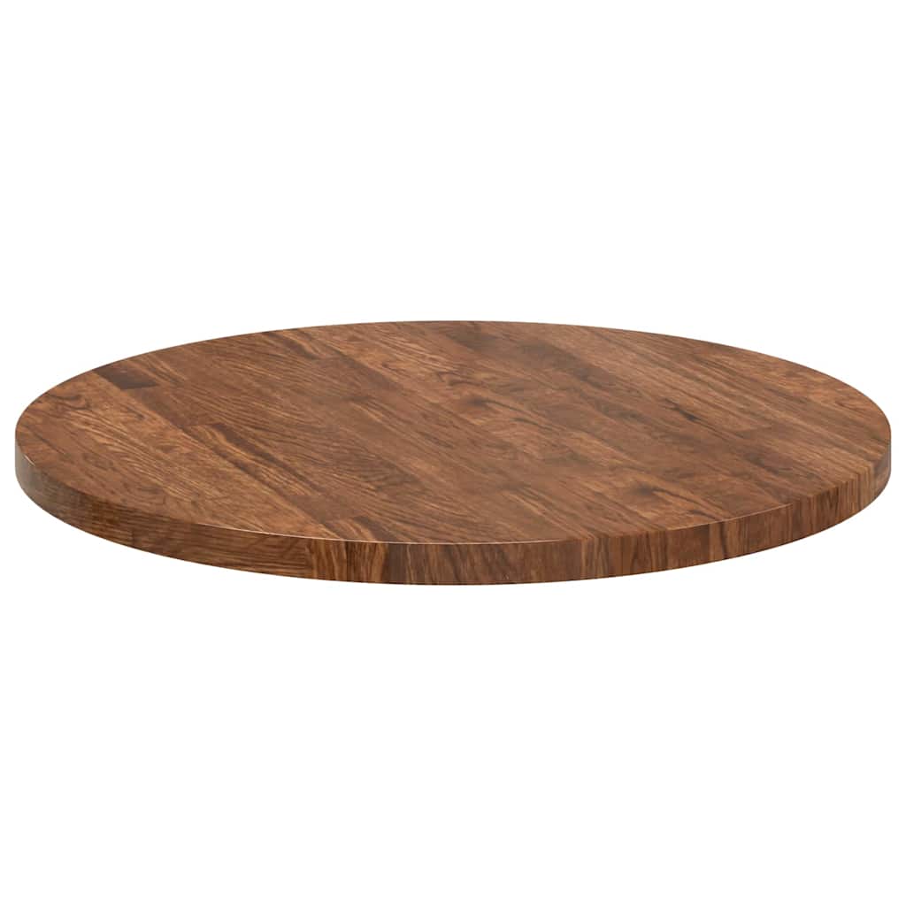 Plateau de table Marron foncé Ø 60 x 2.5 cm Chêne massif - XIOS