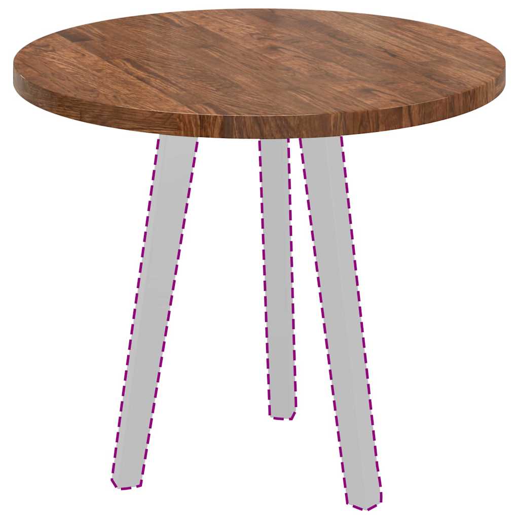 Plateau de table Marron foncé Ø 60 x 2.5 cm Chêne massif - XIOS