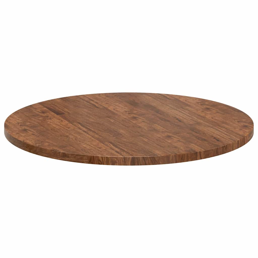 Plateau de table Marron foncé Ø 80 x 2.5 cm Chêne massif - XIOS