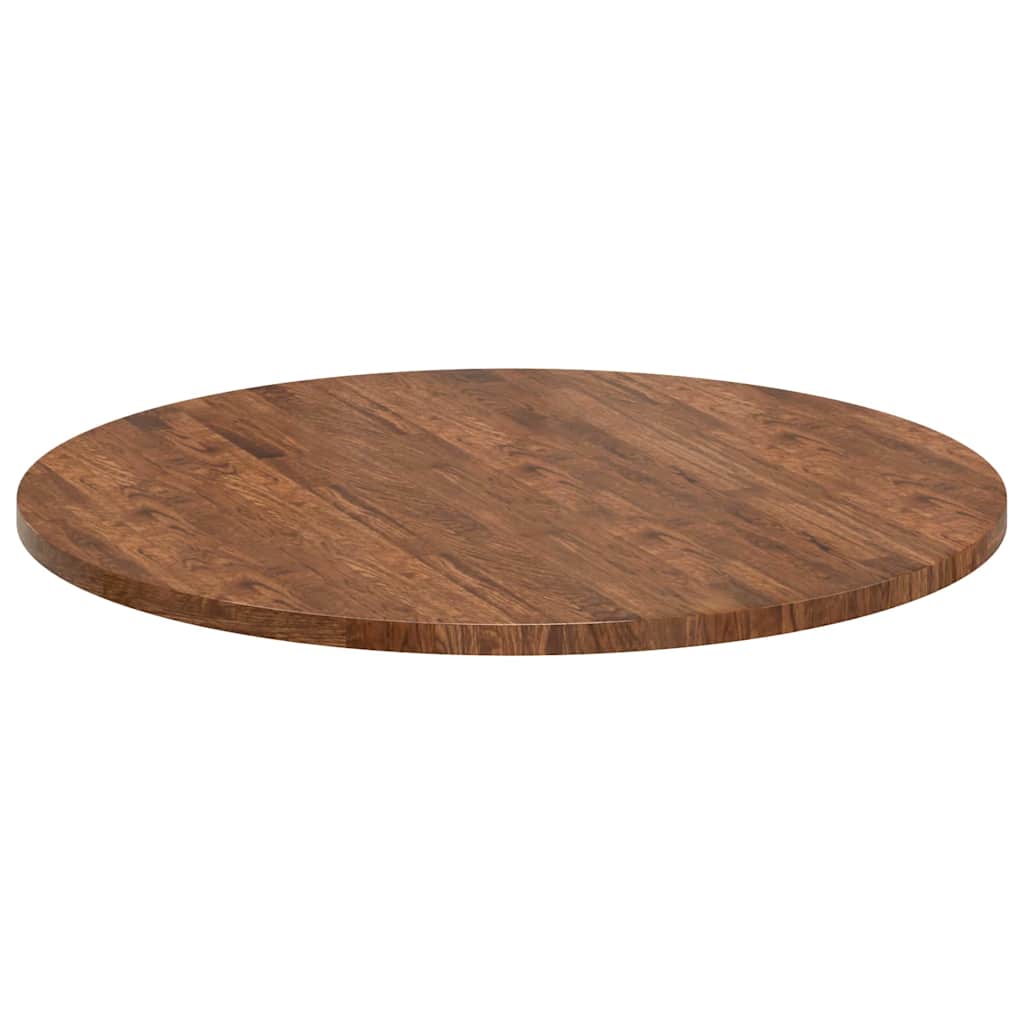 Plateau de table Marron foncé Ø 90 x 2.5 cm Chêne massif - XIOS