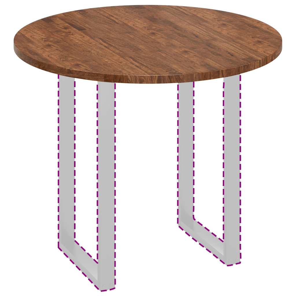 Plateau de table Marron foncé Ø 90 x 2.5 cm Chêne massif - XIOS