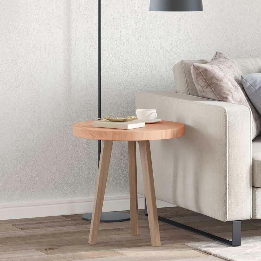 Plateau de table Marron clair Ø 50 x 4 cm Chêne massif - XIOS