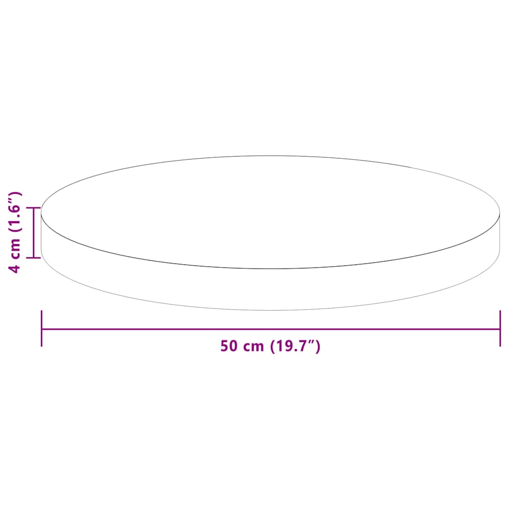 Plateau de table Marron clair Ø 50 x 4 cm Chêne massif - XIOS