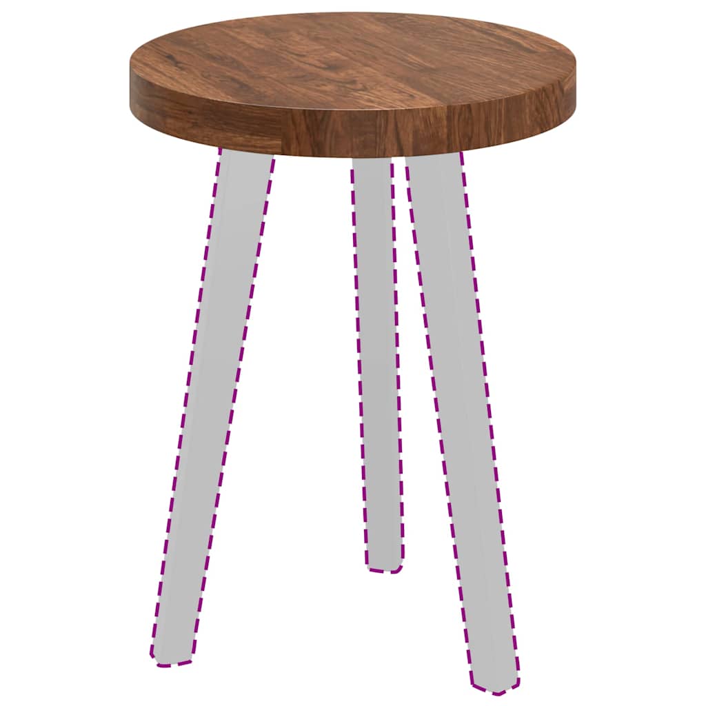 Plateau de table Marron foncé Ø 40 x 4 cm Chêne massif - XIOS