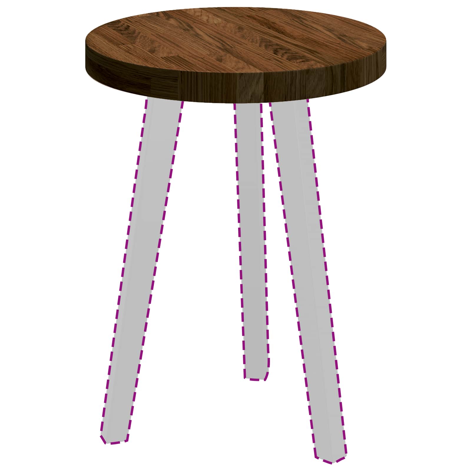 Plateau de table Marron foncé Ø 40 x 4 cm Bois de chêne massif - XIOS
