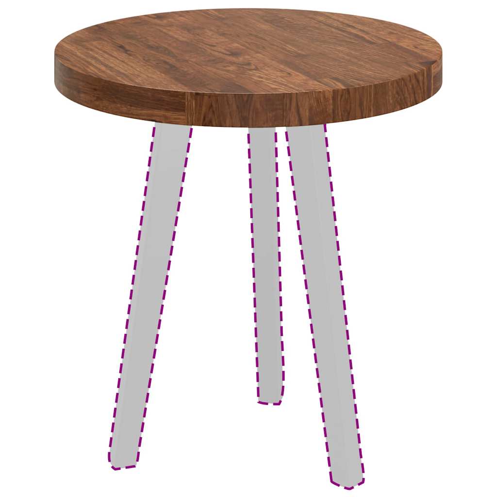 Plateau de table Marron foncé Ø 50 x 4 cm Chêne massif - XIOS