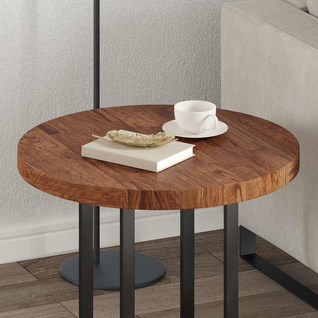 Plateau de table Marron foncé Ø 60 x 4 cm Chêne massif - XIOS