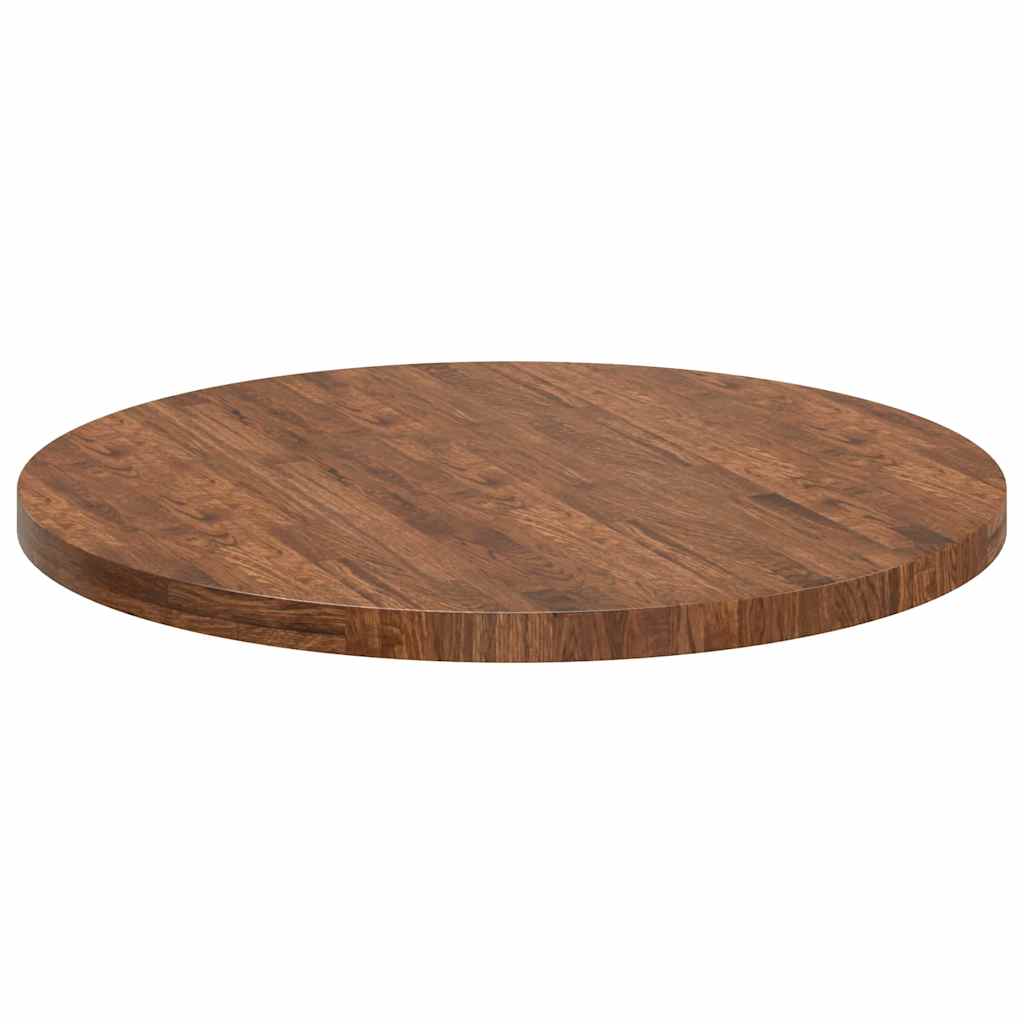 Plateau de table Marron foncé Ø 90 x 4 cm Chêne massif - XIOS