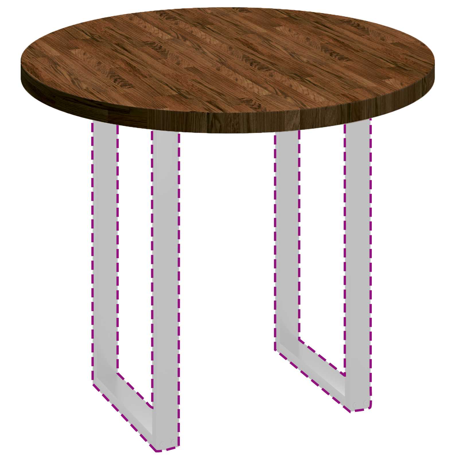 Plateau de table Ø 90 x 4 cm Rond Bois de chêne massif