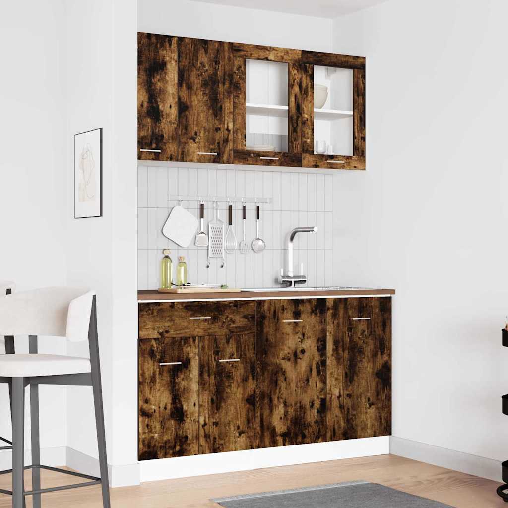 Unité de cuisine LYON 4 pc Chêne fumé Bois d'ingénierie - XIOS