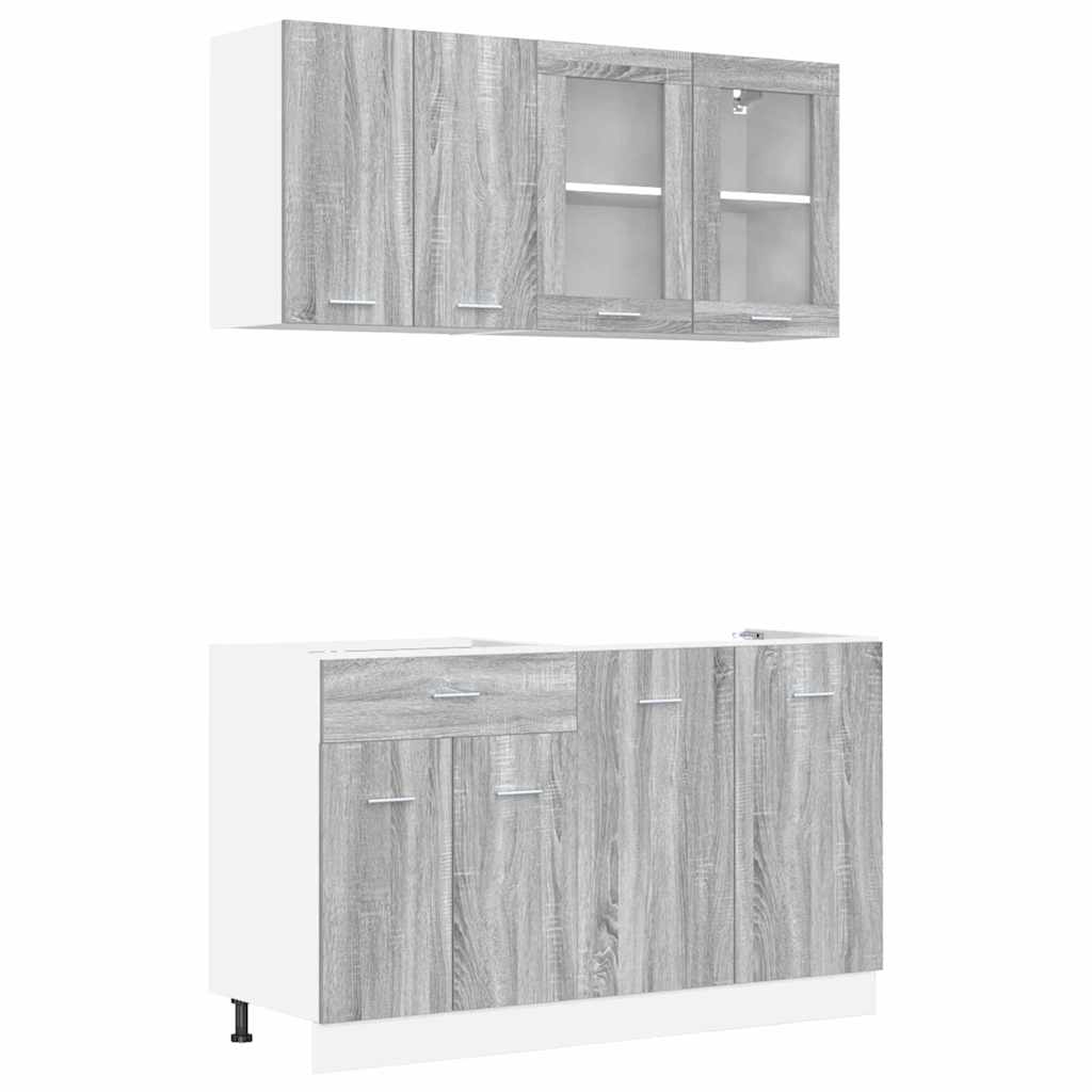 Unité de cuisine LYON 4 pc Sonoma gris Bois d'ingénierie - XIOS