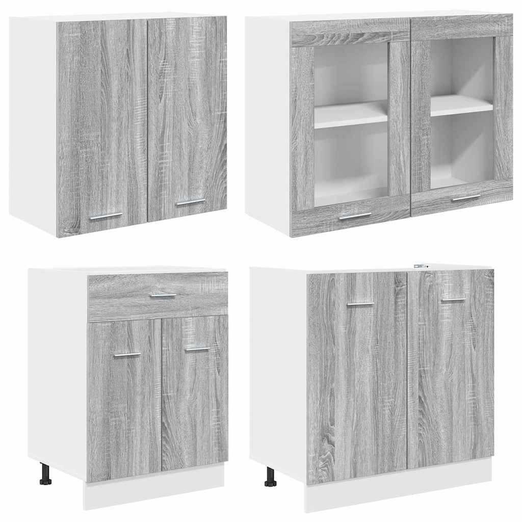 Unité de cuisine LYON 4 pc Sonoma gris Bois d'ingénierie - XIOS