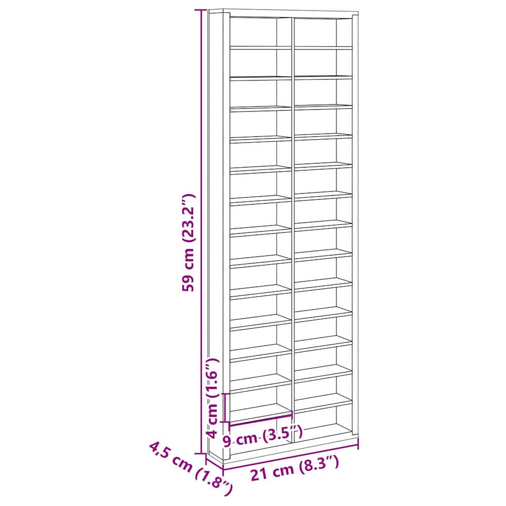 Étui d'affichage Marron 21 x 4,5 x 59 cm Bois d'ingénierie - XIOS