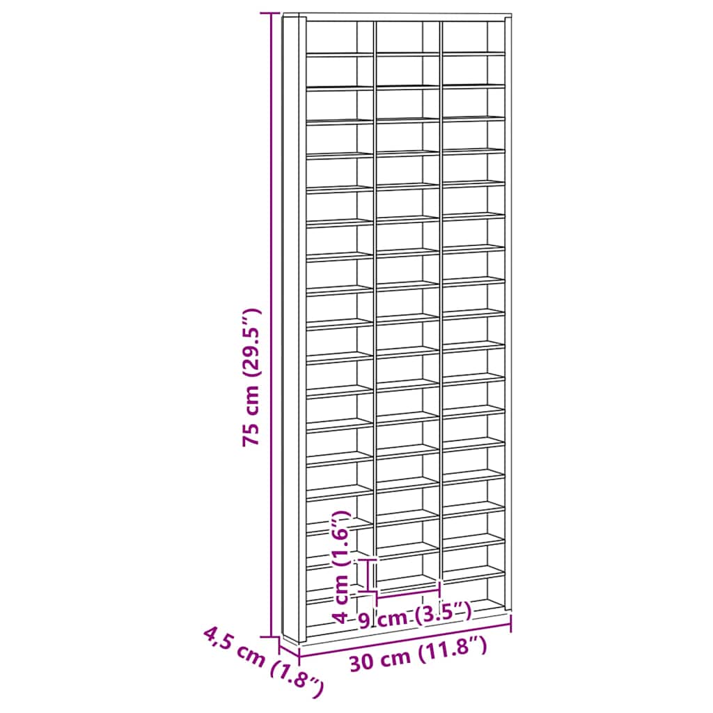 Étui d'affichage Marron 30 x 4,5 x 75 cm Bois d'ingénierie - XIOS
