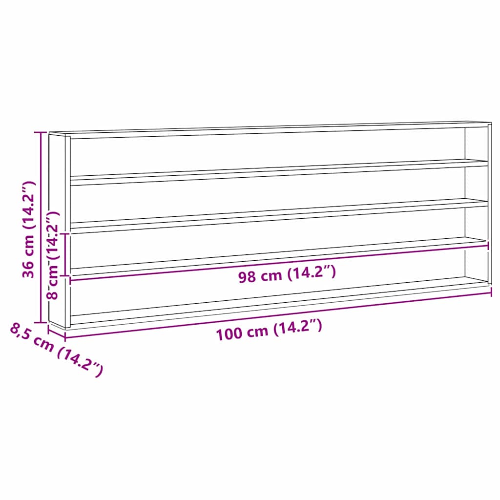Boîte d'Exposition en Bois Marron 100 x 8,5 x 36 cm - XIOS