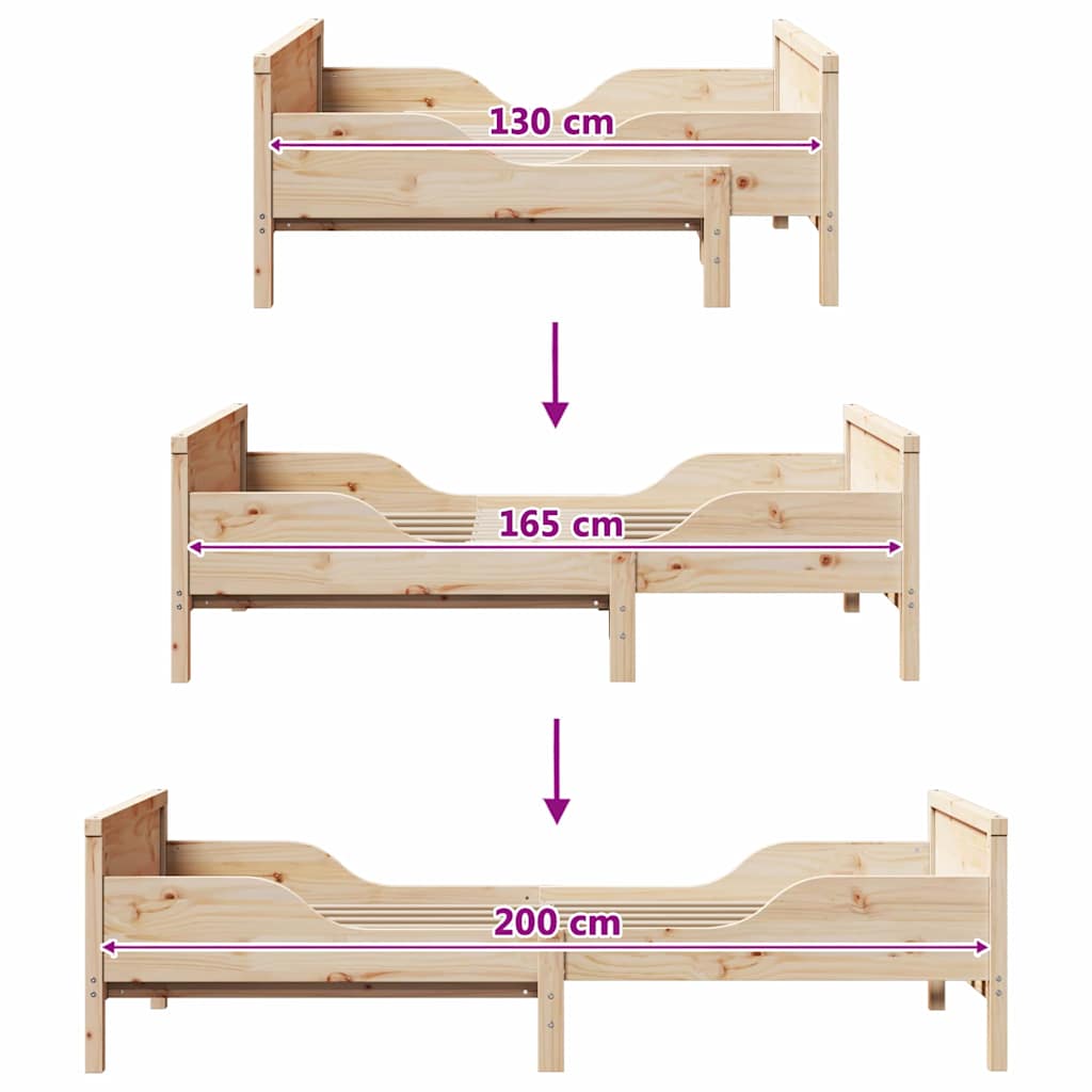 Lit extensible pour enfants Autre Marron 80 x 130 / 165 / 200 cm - XIOS