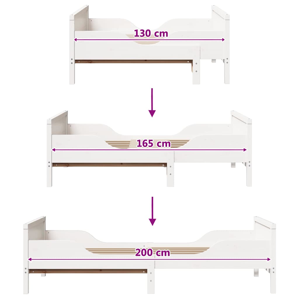 Lit extensible pour enfants Autre Blanc 80 x 130 / 165 / 200 cm - XIOS