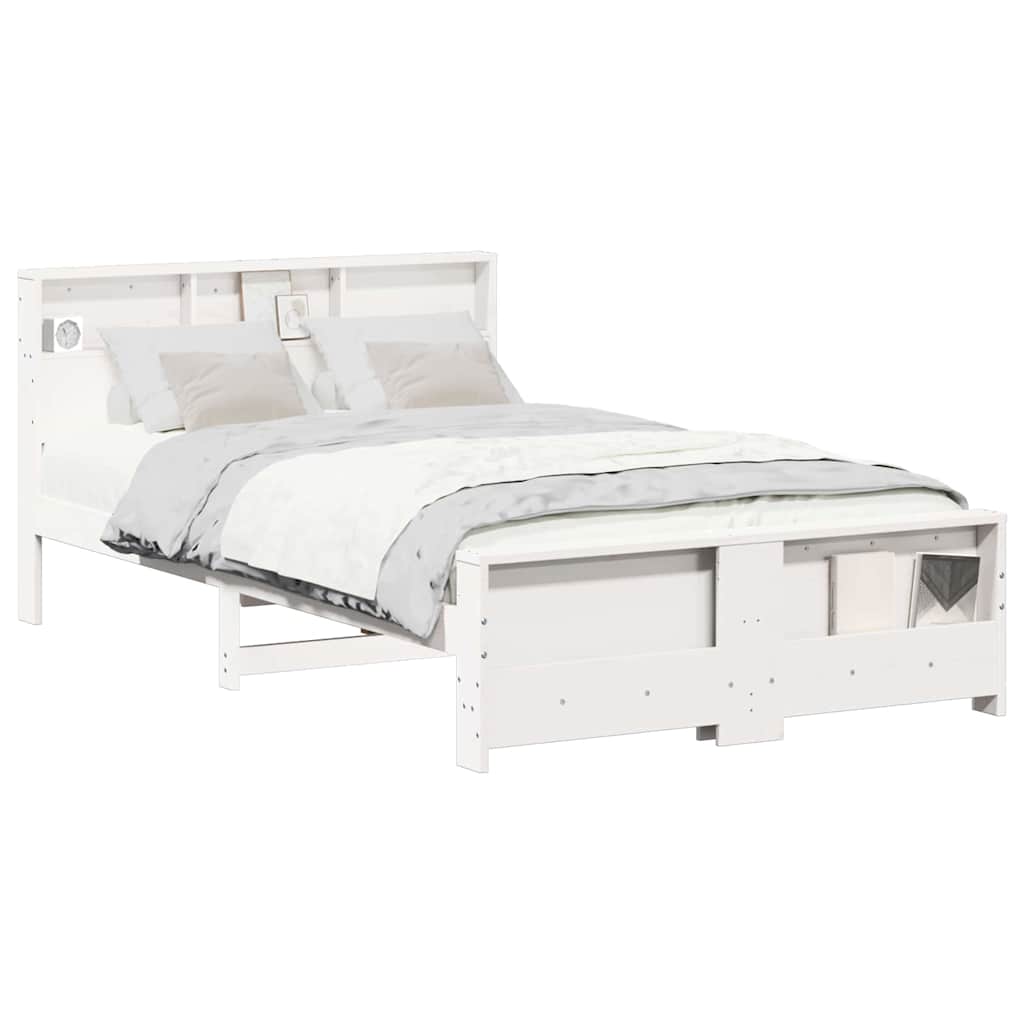 Cadre de lit Blanc 120 x 200 cm Bois massif en pin - XIOS