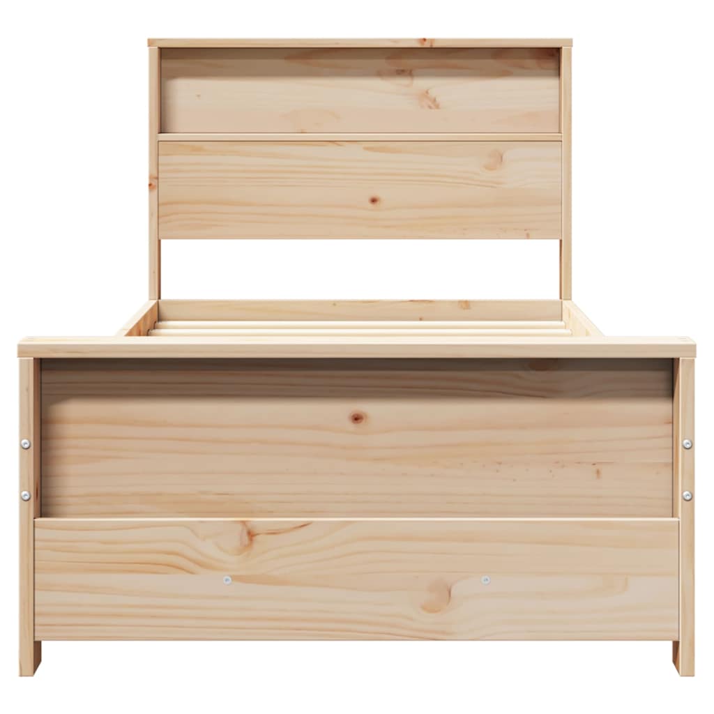 Cadre de lit Marron 100 x 200 cm Bois massif en pin - XIOS