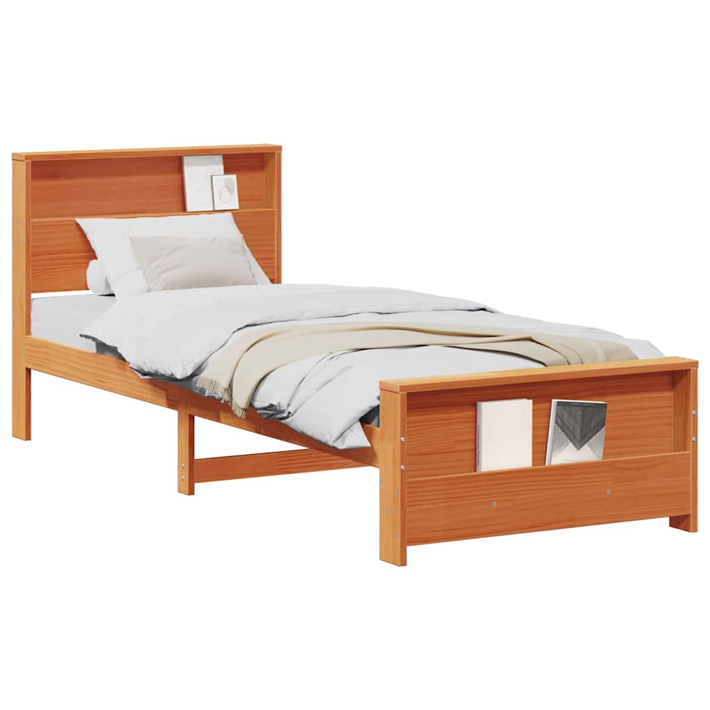 Cadre de lit Marron cire 100 x 200 cm Bois massif en pin - XIOS
