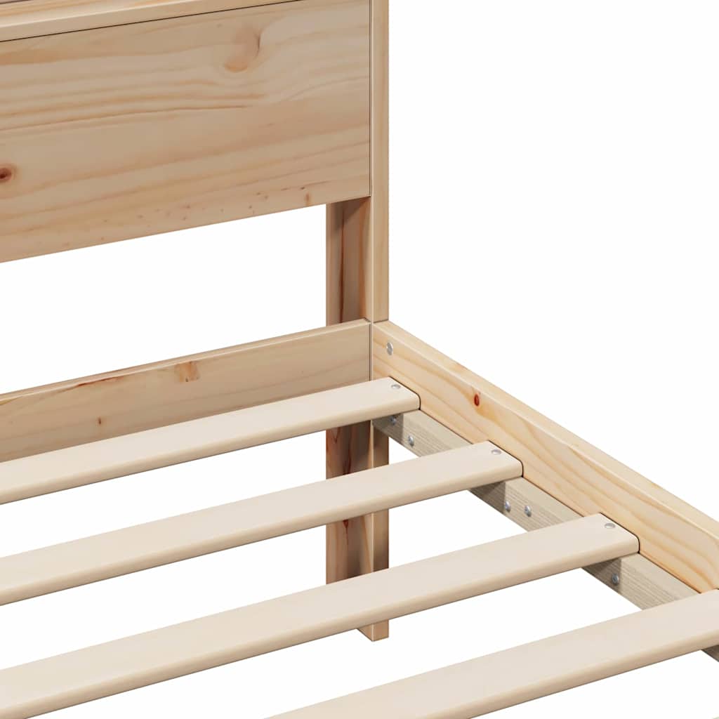 Cadre de lit Marron 90 x 200 cm Bois massif en pin - XIOS