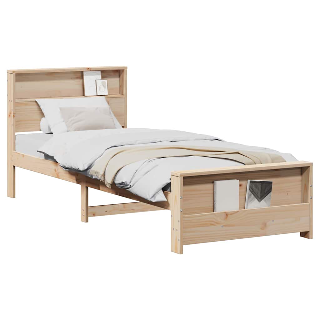 Cadre de lit Marron 90 x 200 cm Bois massif en pin - XIOS