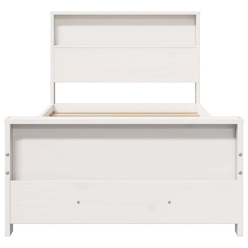 Cadre de lit Blanc 90 x 200 cm Bois massif en pin - XIOS