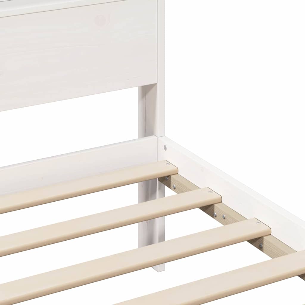 Cadre de lit Blanc 80 x 200 cm Bois massif en pin - XIOS