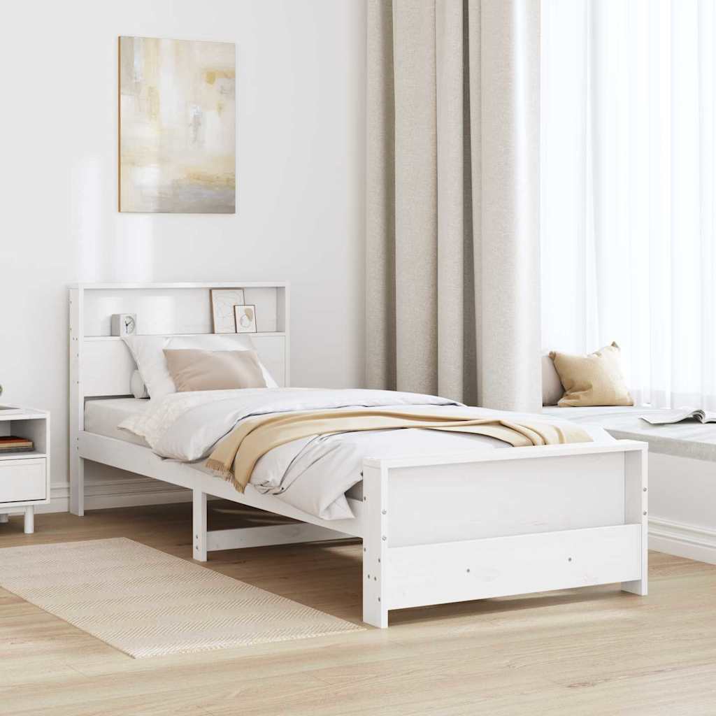 Cadre de lit Blanc 80 x 200 cm Bois massif en pin - XIOS