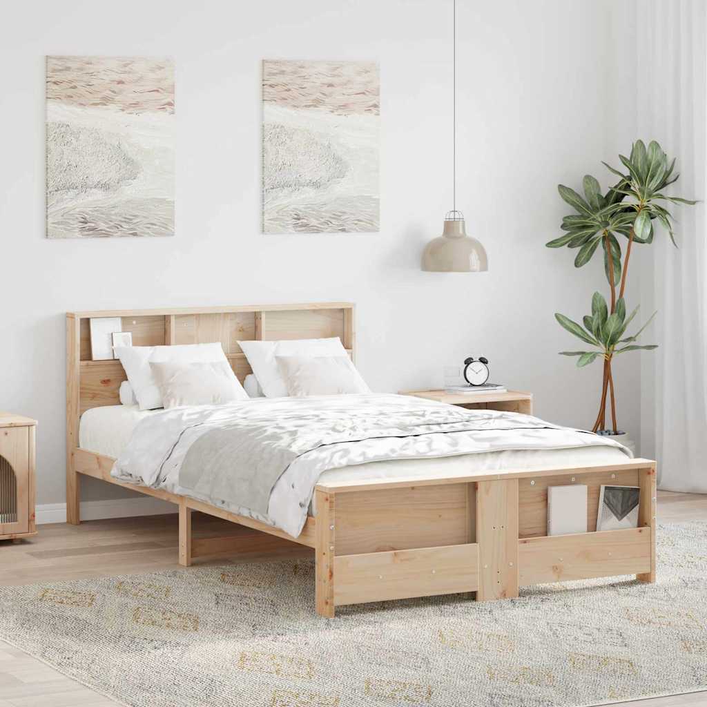 Cadre de lit Marron 140 x 190 cm Bois massif en pin