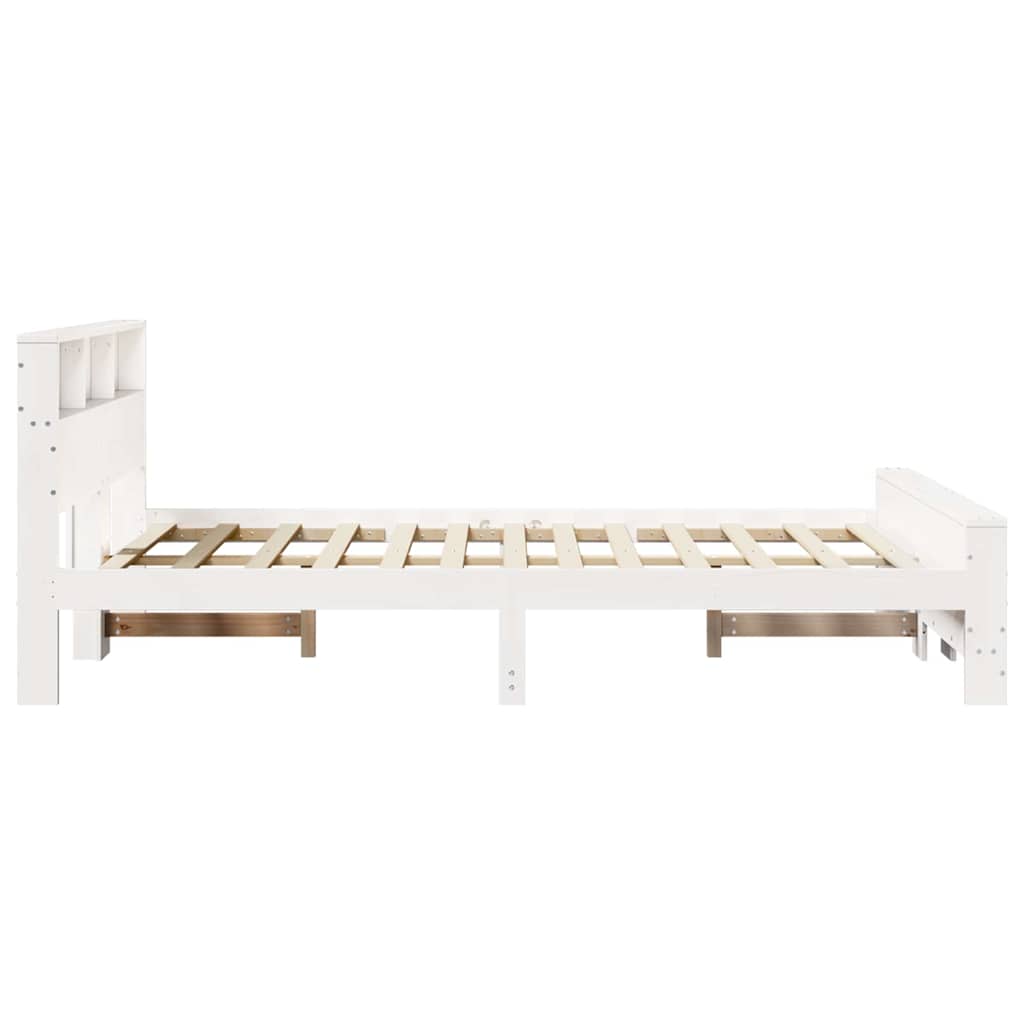 Cadre de lit Blanc 140 x 190 cm Bois massif en pin - XIOS