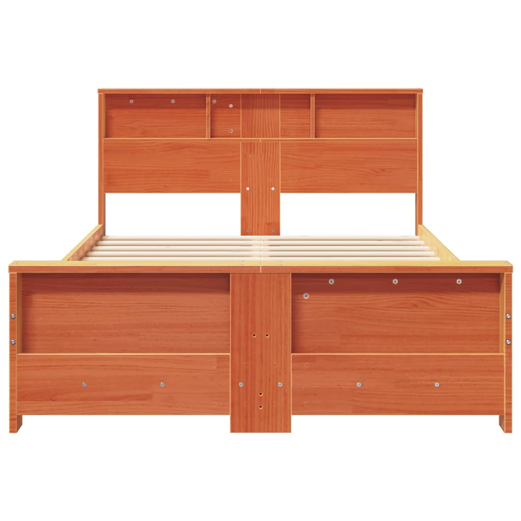 Cadre de lit Marron cire 135 x 190 cm Bois massif en pin - XIOS