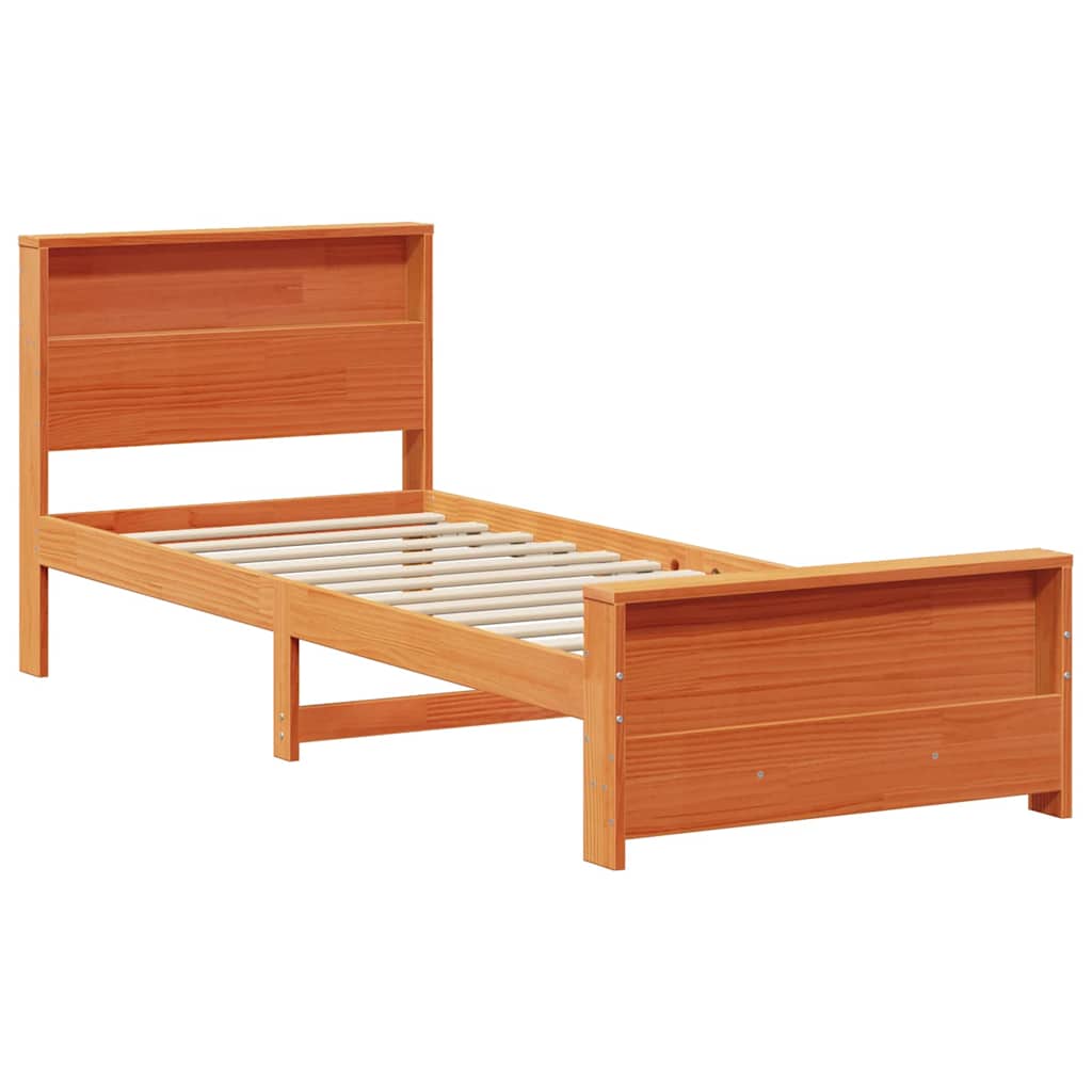 Cadre de lit Marron cire 75 x 190 cm Bois massif en pin - XIOS