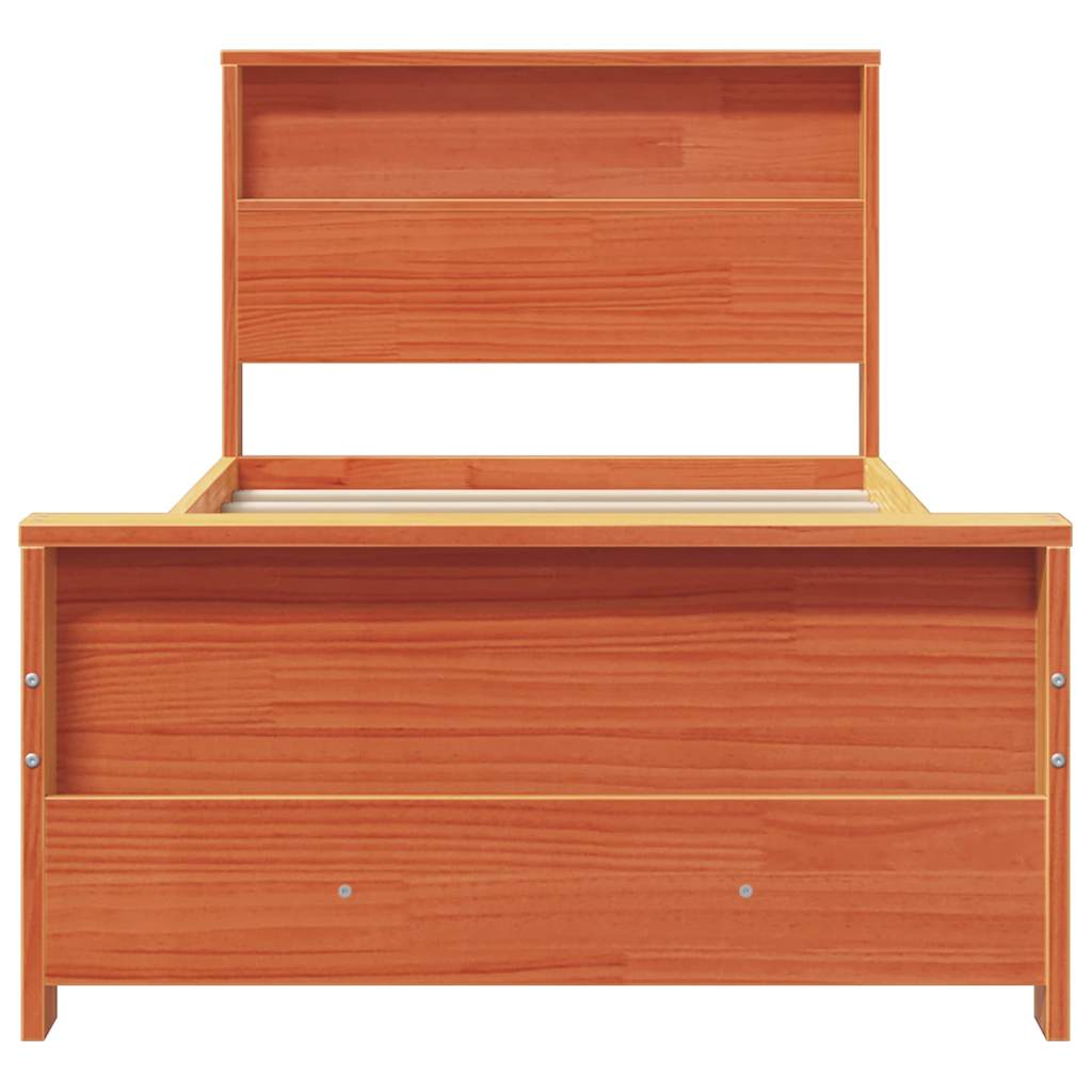 Cadre de lit Marron cire 75 x 190 cm Bois massif en pin - XIOS