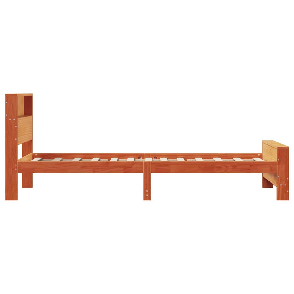 Cadre de lit Marron cire 75 x 190 cm Bois massif en pin - XIOS