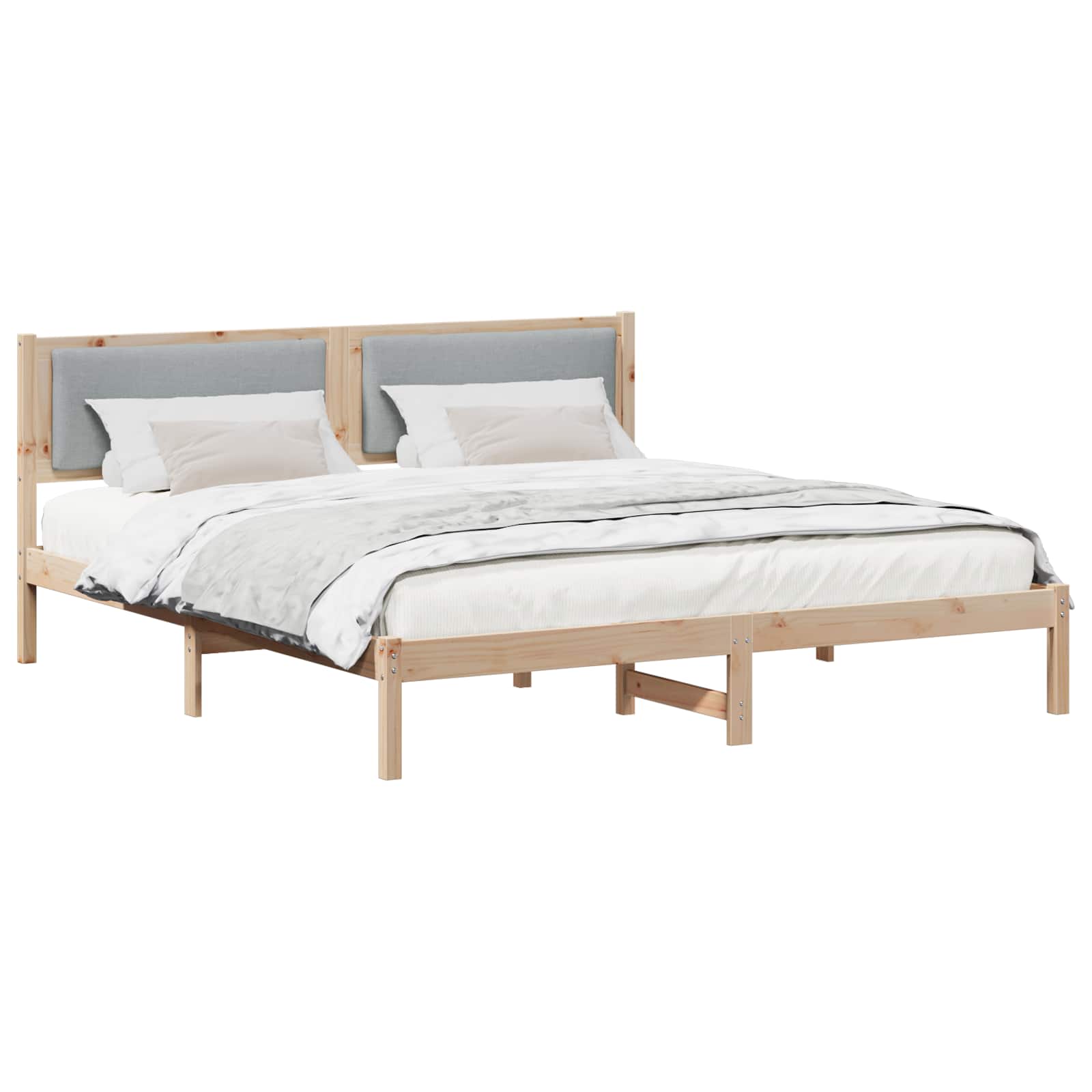 Cadre de lit Gris clair 180 x 200 cm Pin massif - XIOS