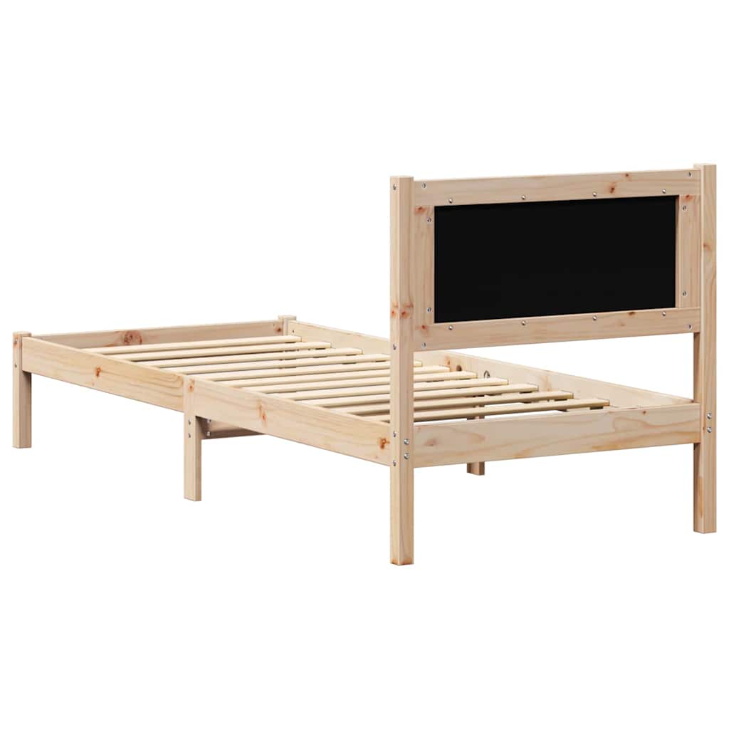 Cadre de lit avec tête de lit Noir 75 x 190 cm tissu - XIOS