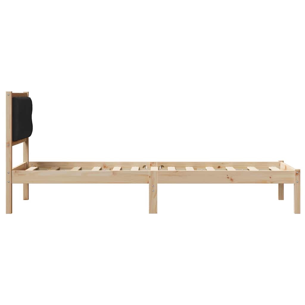 Cadre de lit avec tête de lit Noir 75 x 190 cm tissu - XIOS