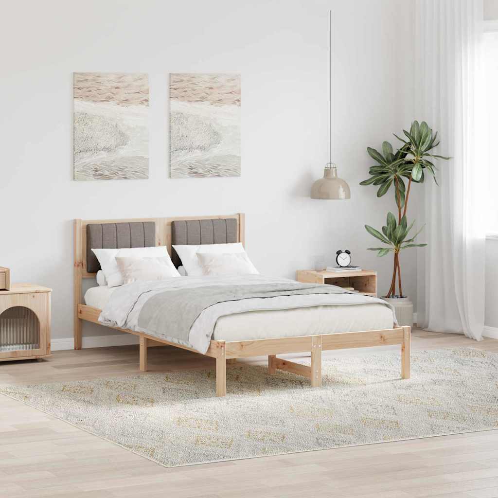 Cadre de lit avec tête de lit rembourrée Taupe 120 x 200 cm - XIOS
