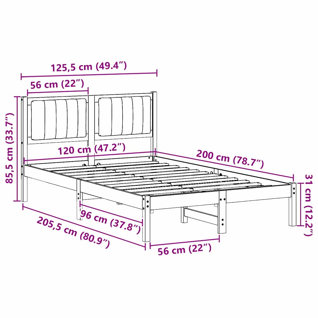 Cadre de lit avec tête de lit rembourrée Gris clair - XIOS