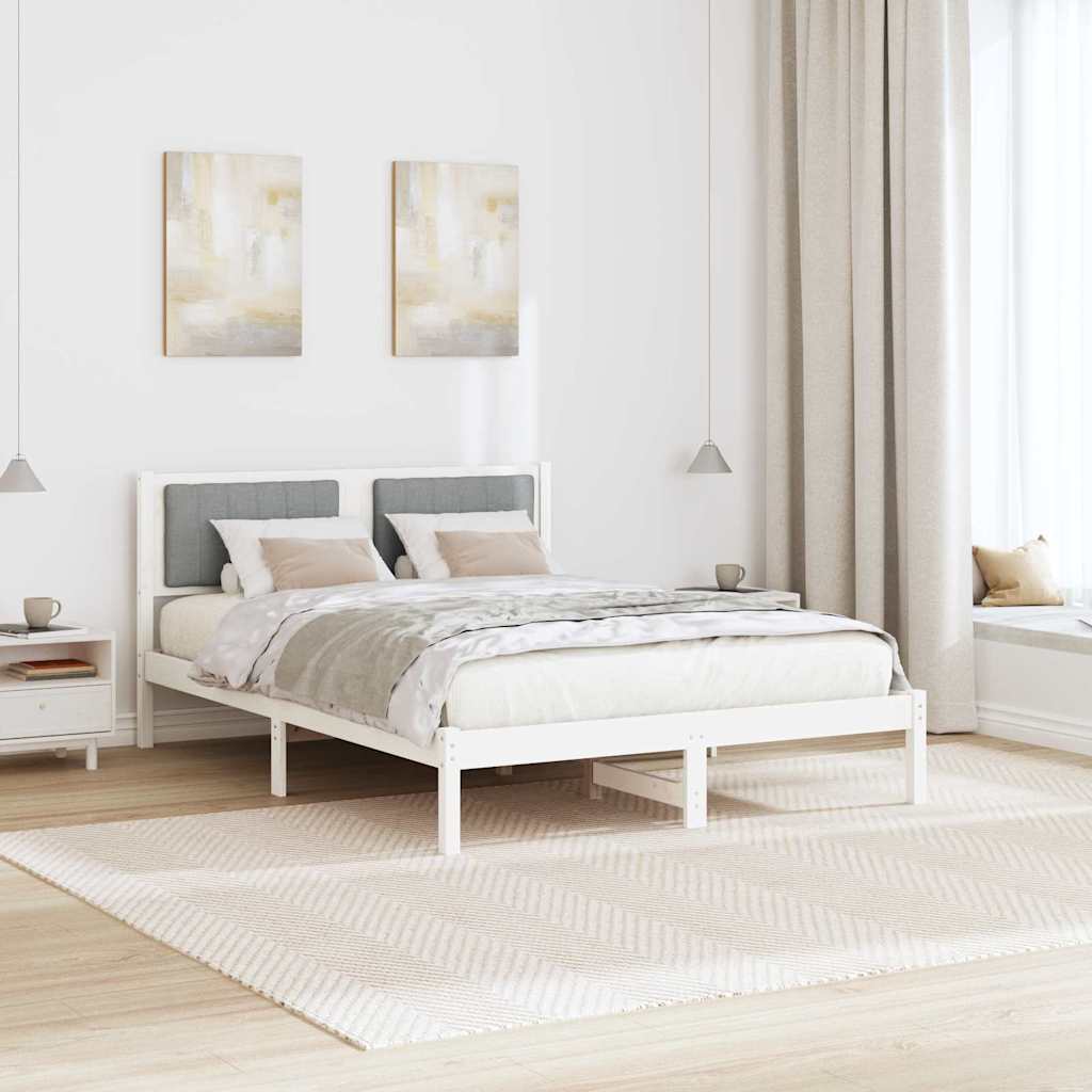 Cadre de lit avec tête de lit rembourrée Gris clair - XIOS
