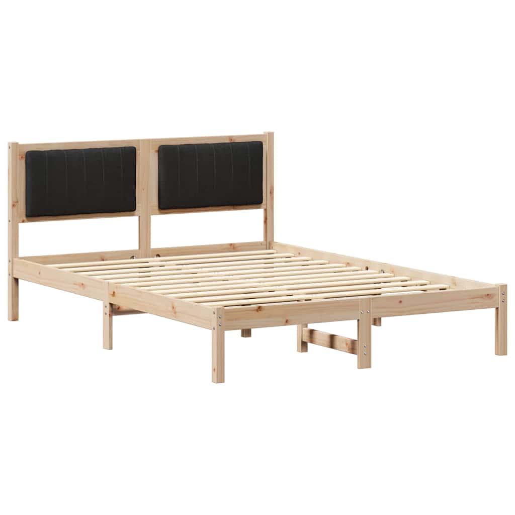 Cadre de lit avec tête de lit rembourrée Noir 120 x 190 cm - XIOS