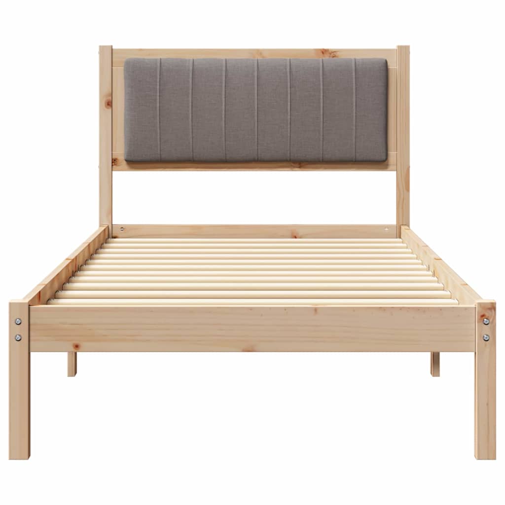 Cadre de lit avec tête de lit rembourrée Taupe 90 x 200 cm - XIOS