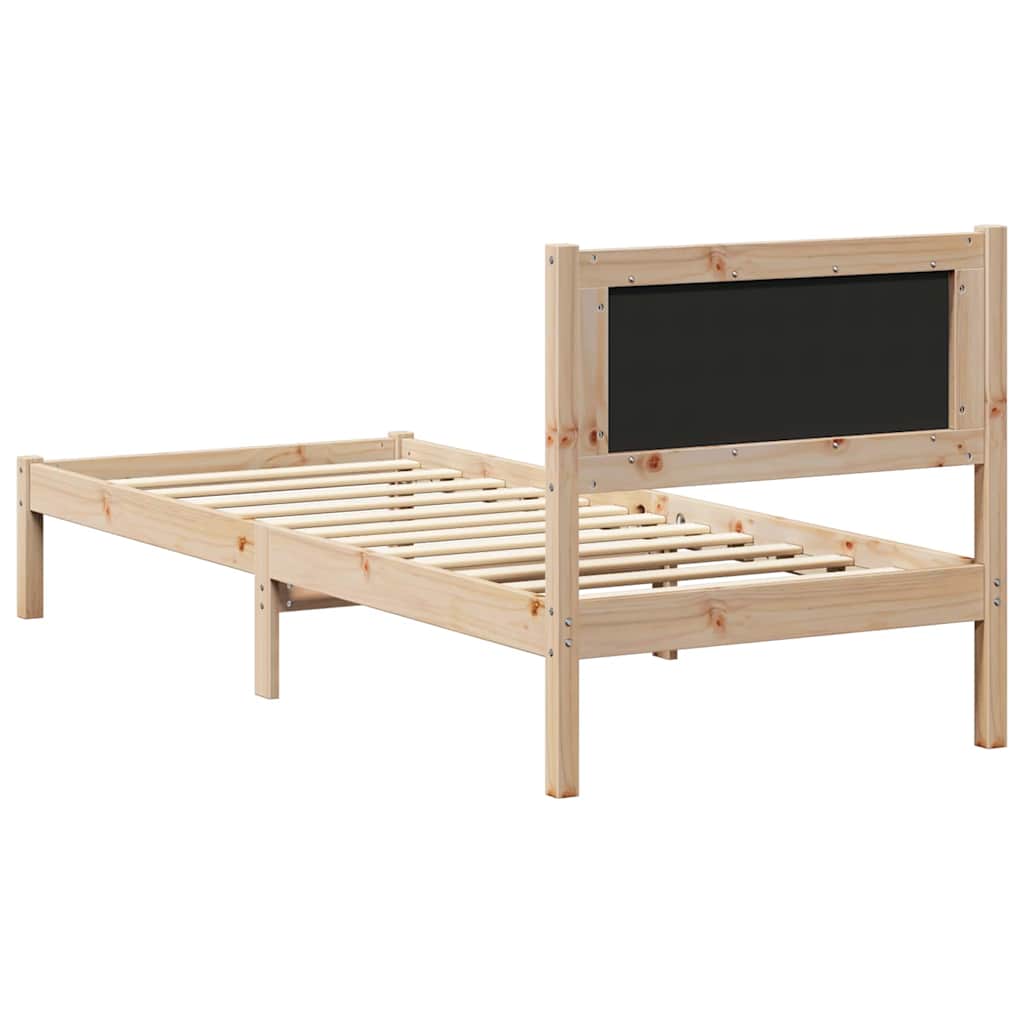 Cadre de lit avec tête de lit rembourrée Gris foncé 75 x 190 cm - XIOS