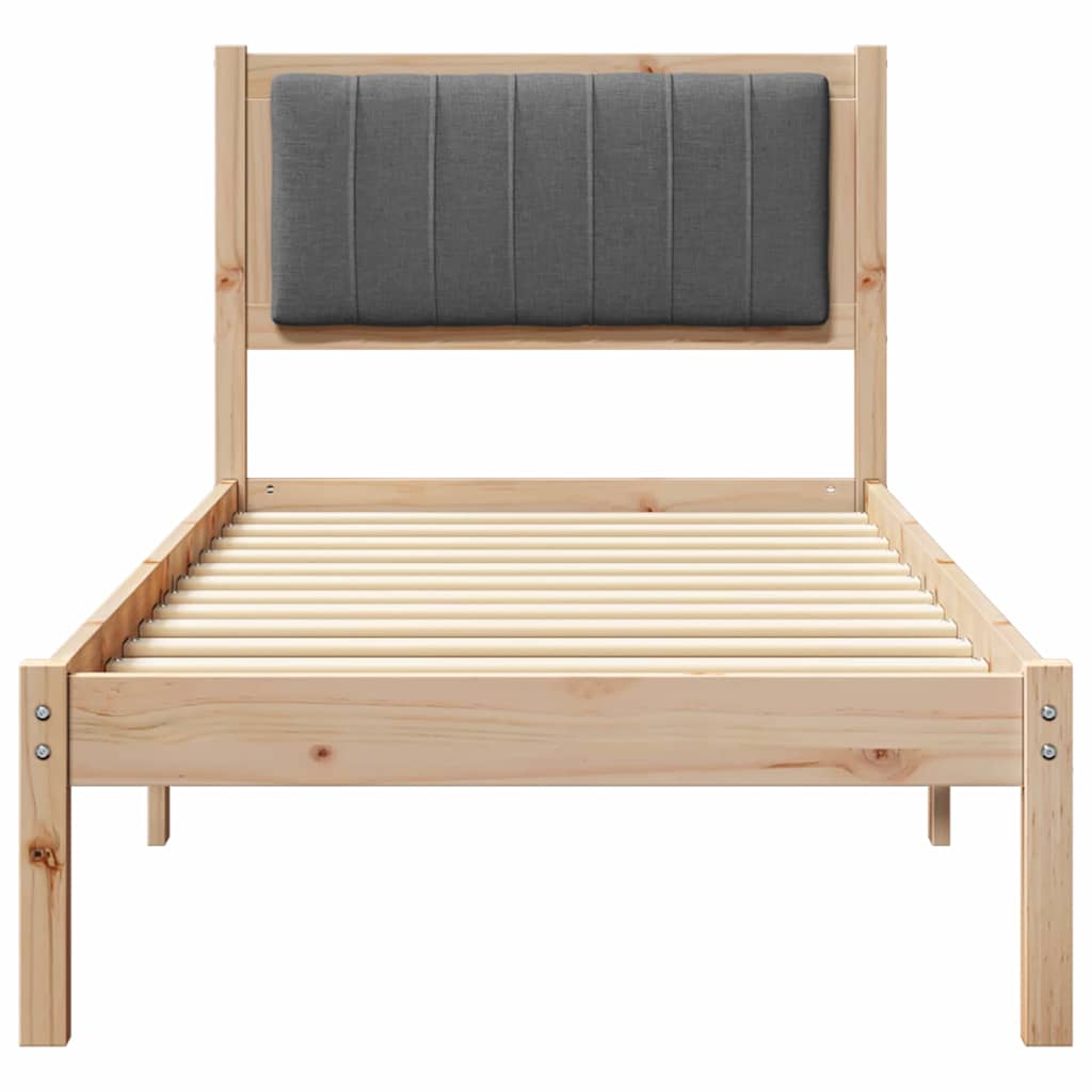 Cadre de lit avec tête de lit rembourrée Gris foncé 75 x 190 cm - XIOS