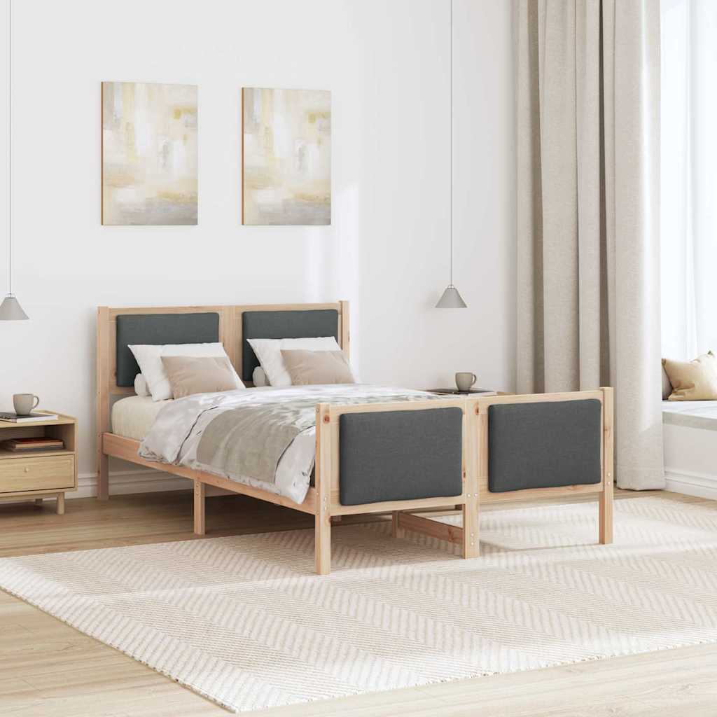 Cadre de lit avec tête de lit Gris foncé 120 x 200 cm tissu - XIOS