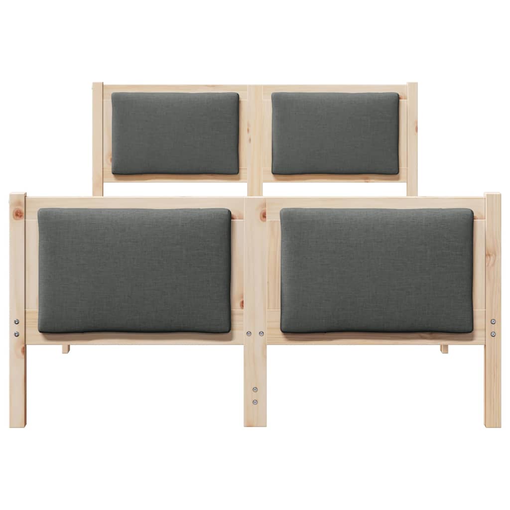Cadre de lit avec tête de lit Gris foncé 120 x 200 cm tissu - XIOS