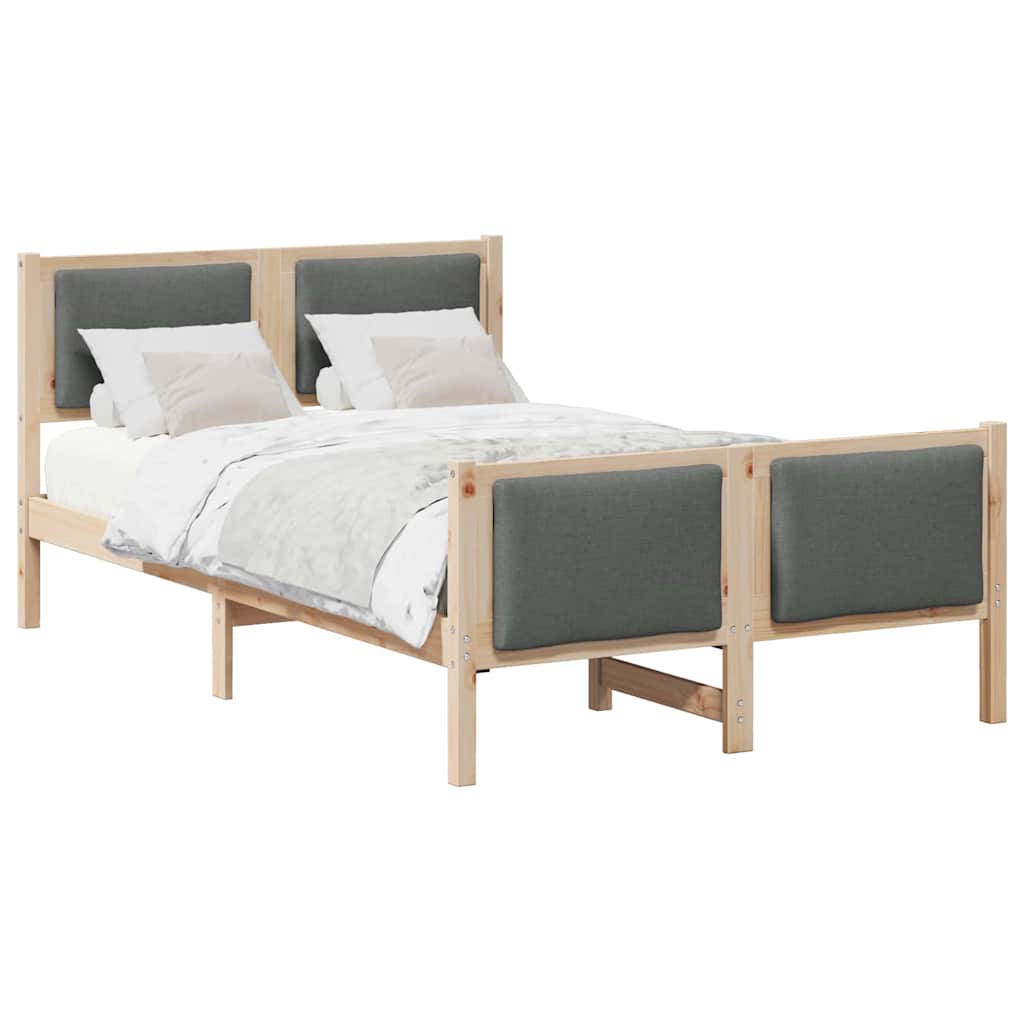 Cadre de lit avec tête de lit Gris foncé 120 x 200 cm tissu - XIOS