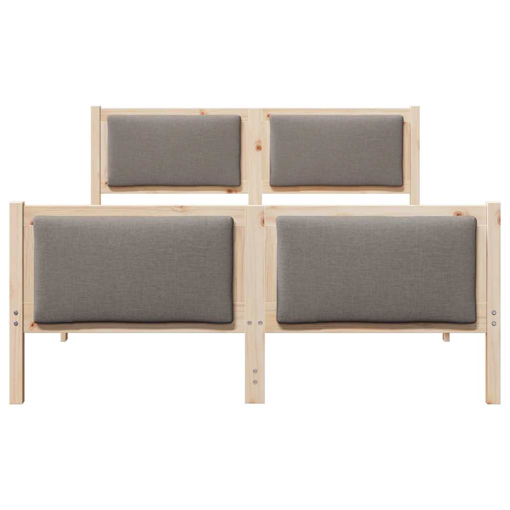 Cadre de lit avec tête de lit Taupe 140 x 190 cm tissu - XIOS