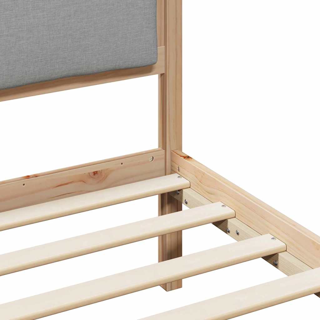 Cadre de lit avec tête de lit Gris clair 135 x 190 cm tissu - XIOS